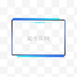 蓝色科技标题线条图片_科技边框元素