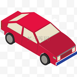 红色跑车汽车png素材汽车图标