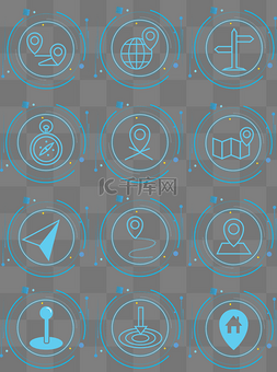 定位科技icon图片_科技感地图图标
