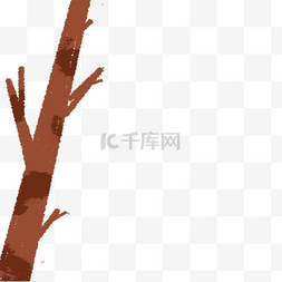 卡通森林大树图片_红色棕色的大树免抠图