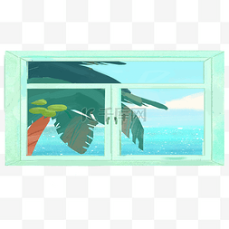 椰子树卡通椰子树图片_窗外的风景