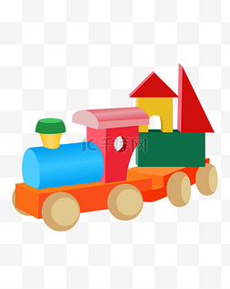 彩色积木火车