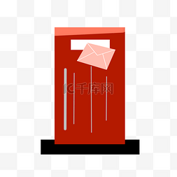 红色烤漆邮箱图片_红色邮箱寄件矢量装饰