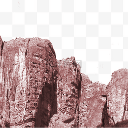 红色山崖石头