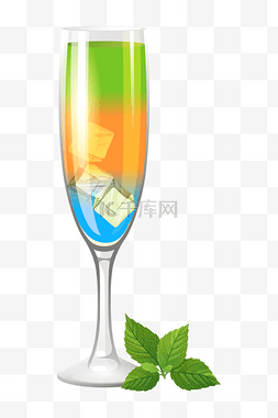 玻璃制品图片_彩色的玻璃杯子插画