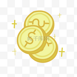 卡通黄色金币造型圆形