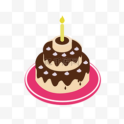 生日蛋糕点蜡烛图片_三层卡通手绘巧克力蛋糕