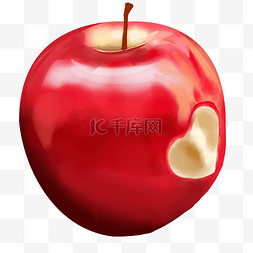 被咬一口图片_红苹果被咬苹果
