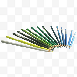 蓝绿色系彩色铅笔