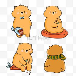 熊日系图片_可爱动物贴纸