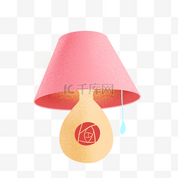 粉色灯罩台灯