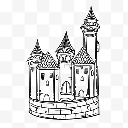 乐园城堡图片_线描城堡