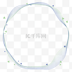 科技感的眼镜朋克图片_蓝绿色渐变曲线漂浮三角边框