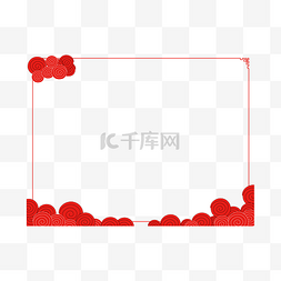 猪年时尚新年花朵边框装饰图案