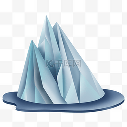 海洋冰山图片_立体蓝色的冰山