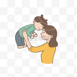 孩子怀抱图片_母亲节母亲怀抱孩子免抠元素下载