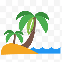 椰子树卡通椰子树图片_沙滩风景区设计