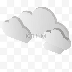 蓝天白云矢量图片_灰色的云朵免抠图