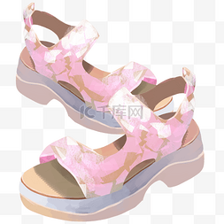 粉色凉鞋图片_少女凉鞋卡通装饰