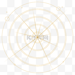 光圈环图片_金色矢量烫金风格科技发散光圈
