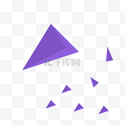 蓝色漂浮素材图片_蓝色立体三角形漂浮装饰
