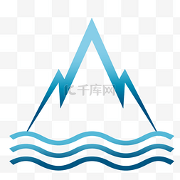 创意蓝色山水标志图
