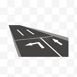 道路指示箭头图片_白色箭头公路插画