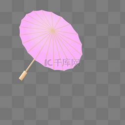 清明节小清新粉色雨伞