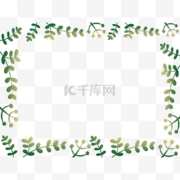 绿色植物叶子海报装饰边框