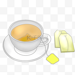 办公室茶杯茶叶插画
