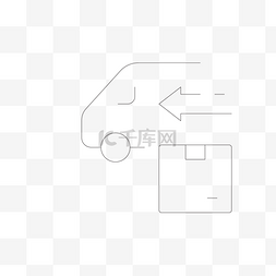 线条汽车卡通图片_卡通黑色线条物流汽车信息图标免