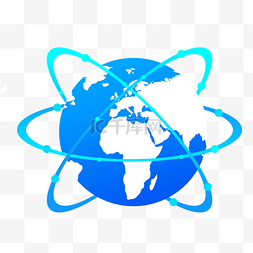 圆点地球图片_蓝色科技地球