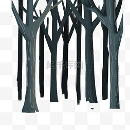 卡通森林大图图片_新鲜的大树免抠图