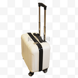拉杆箱png图片_白色便携行李箱