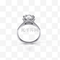 求婚带戒指图片_铂金钻石造型戒指