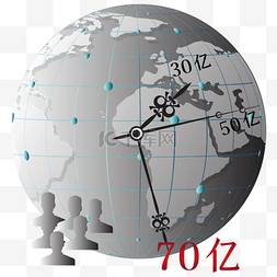 世界70亿人口日地球指针