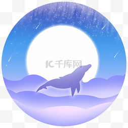 星空仲夏夜图片_仲夏夜扁平风插画