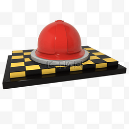 3d警示红色安全帽