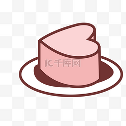 心形蛋糕图标图片_扁平化甜点