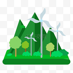能源发电图片_节能环保风车环保