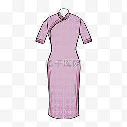 旗袍传统半袖粉色旗袍