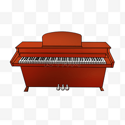 橙色的乐器钢琴插画