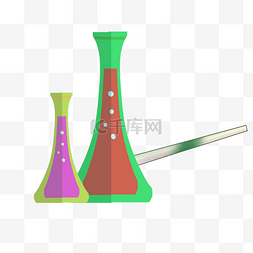 实验烧杯液体图片_绿色卡通锥形烧瓶