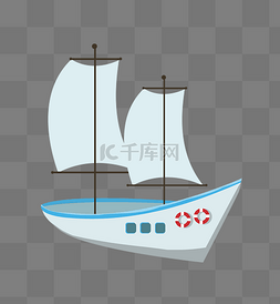 卡通海盗船图片_卡通帆船海盗船插画