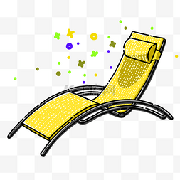 黄色卡通躺椅