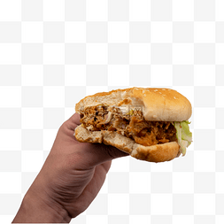 方便速食线稿图片_吃过的汉堡包