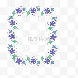 感恩母亲节框图片_紫花可爱边框母亲节感恩花朵免抠