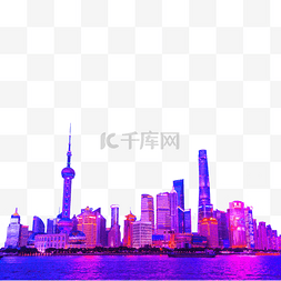 赛博朋克街景图片_赛博朋克上海外滩城市夜景