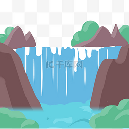 高山瀑布水流