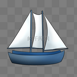 蓝色帆船轮船
